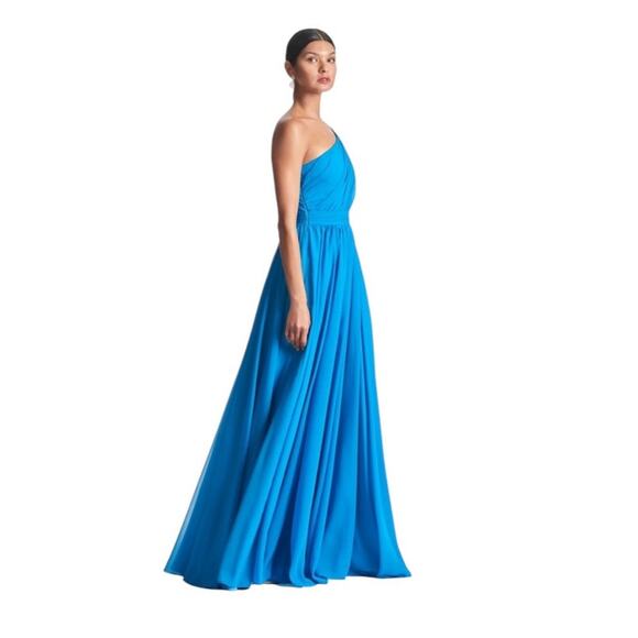 Sachin + Babi NEW Size 4 Makayla One Shoulder Embellished Gown Azure Blue NWT - Picture 3 of 10